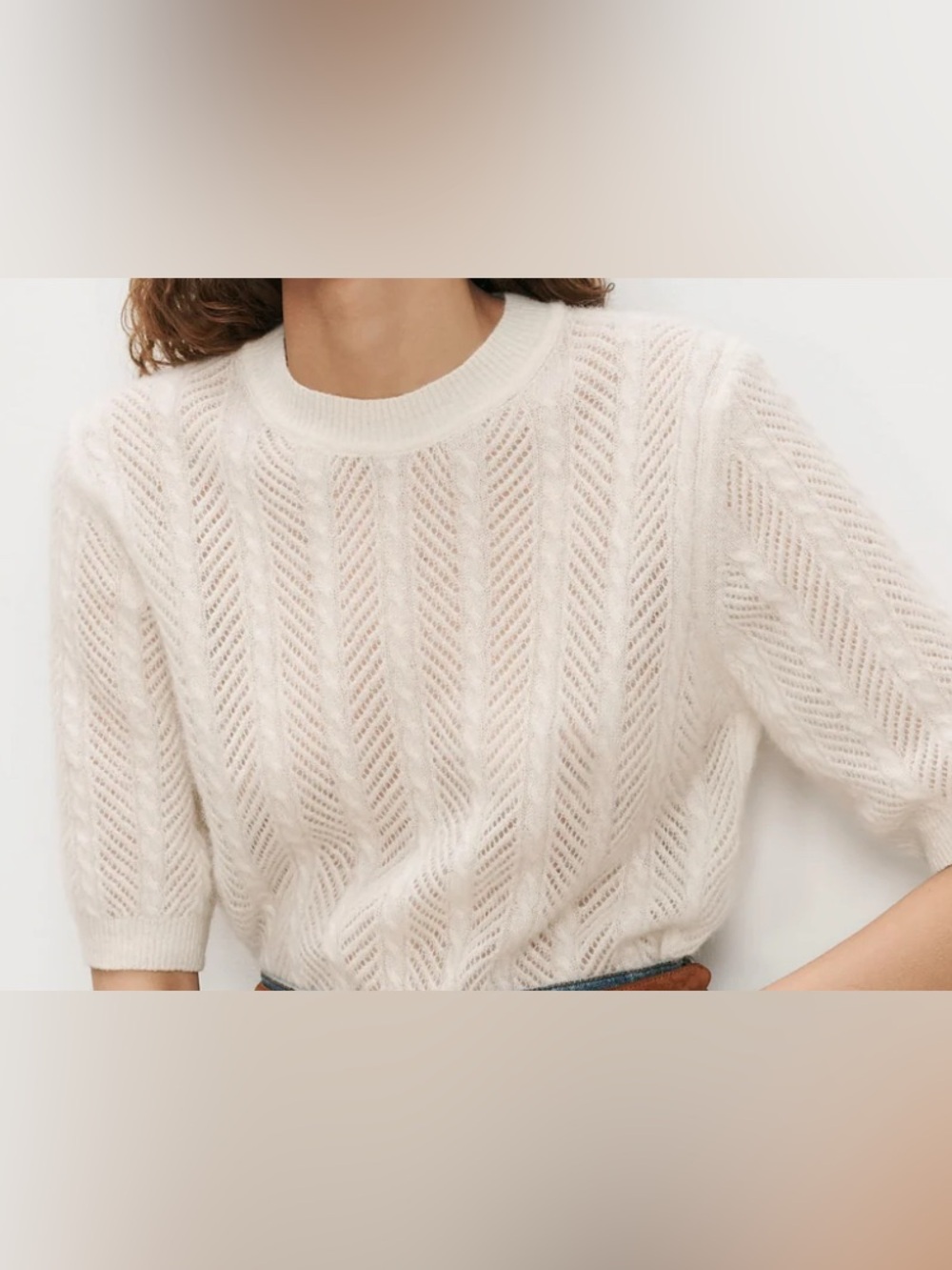 VERONICA BEARD Shana Pointelle Sweater | Clr: Dove Alpaca-Blend/Sz:M | Orig:$398